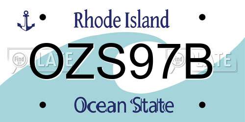 OZS97B Rhode Island License Plate