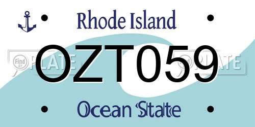 OZT059 Rhode Island License Plate