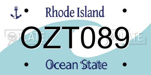 OZT089 Rhode Island License Plate
