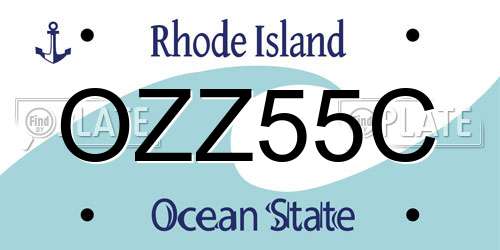 OZZ55C Rhode Island License Plate