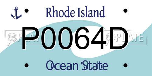 P0064D Rhode Island License Plate