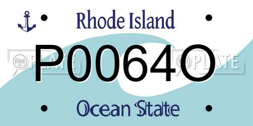 P0064O Rhode Island License Plate