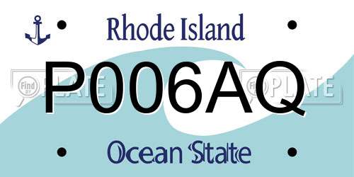 P006AQ Rhode Island License Plate
