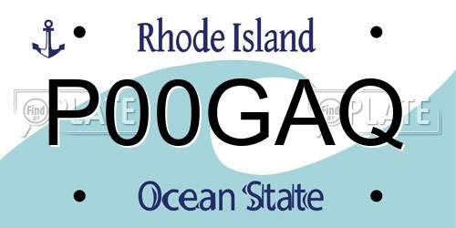 P00GAQ Rhode Island License Plate