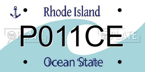 P011CE Rhode Island License Plate