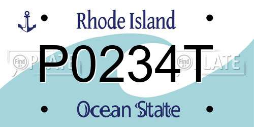 P0234T Rhode Island License Plate