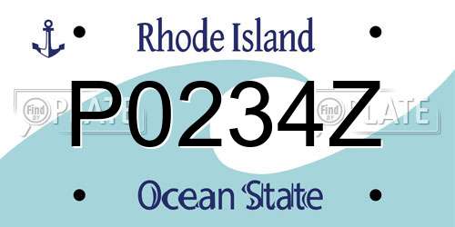 P0234Z Rhode Island License Plate