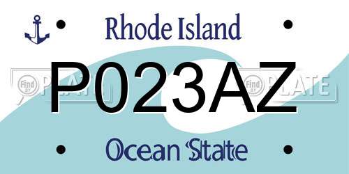 P023AZ Rhode Island License Plate