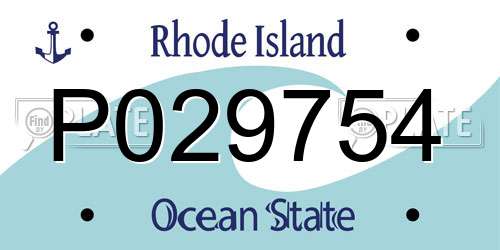 P029754 Rhode Island License Plate