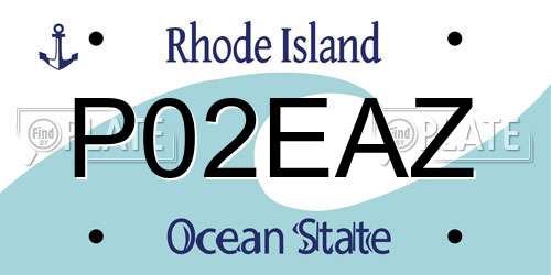 P02EAZ Rhode Island License Plate