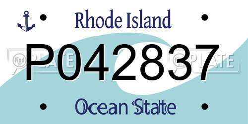 P042837 Rhode Island License Plate
