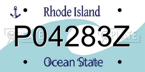 P04283Z Rhode Island License Plate