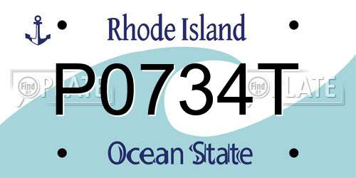 P0734T Rhode Island License Plate