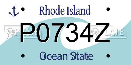 P0734Z Rhode Island License Plate