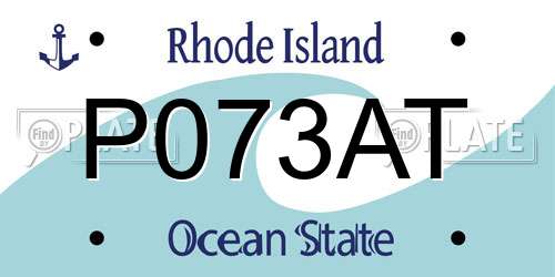 P073AT Rhode Island License Plate