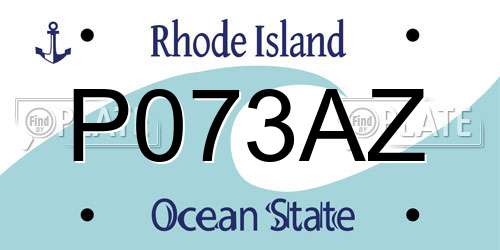 P073AZ Rhode Island License Plate