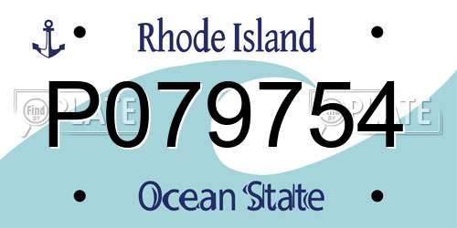 P079754 Rhode Island License Plate