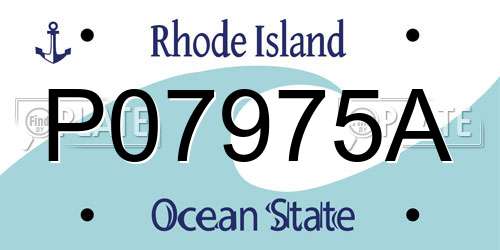 P07975A Rhode Island License Plate
