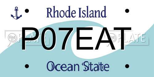 P07EAT Rhode Island License Plate