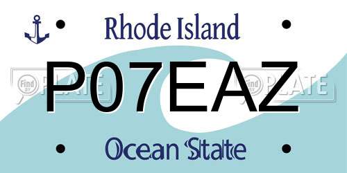 P07EAZ Rhode Island License Plate