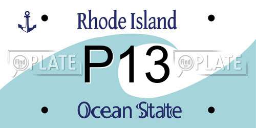 P13 Rhode Island License Plate