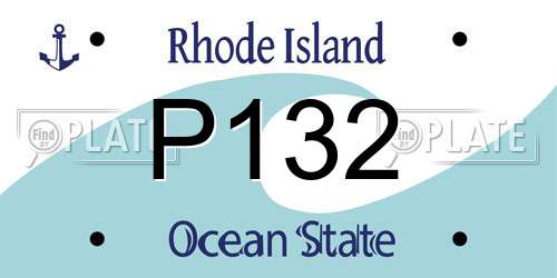 P132 Rhode Island License Plate