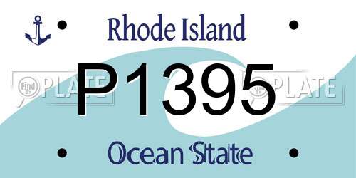 P1395 Rhode Island License Plate