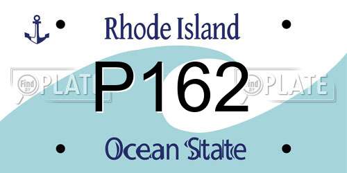 P162 Rhode Island License Plate