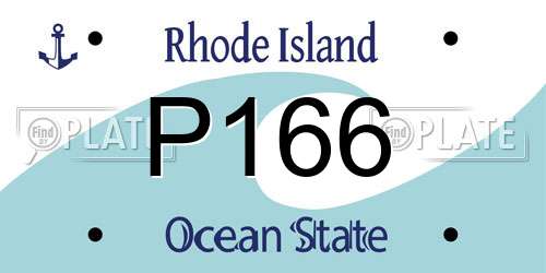 P166 Rhode Island License Plate