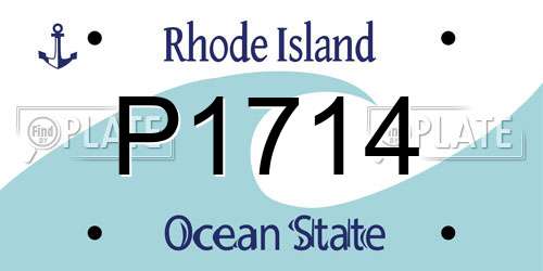 P1714 Rhode Island License Plate