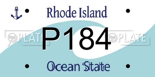 P184 Rhode Island License Plate