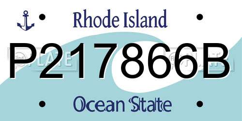 P217866B Rhode Island License Plate