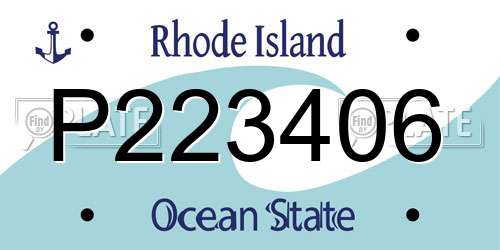 P223406 Rhode Island License Plate