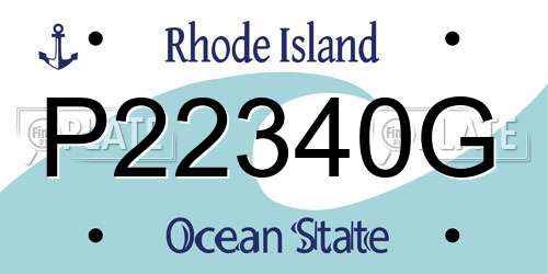 P22340G Rhode Island License Plate