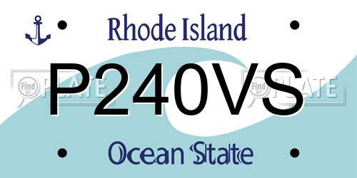 P240VS Rhode Island License Plate