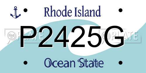 P2425G Rhode Island License Plate