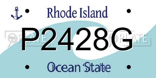P2428G Rhode Island License Plate