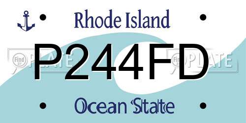 P244FD Rhode Island License Plate
