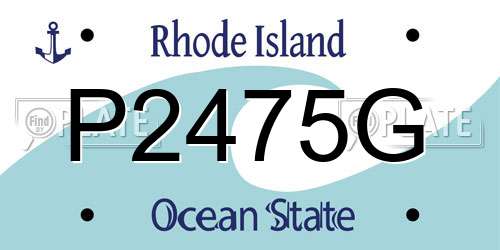 P2475G Rhode Island License Plate