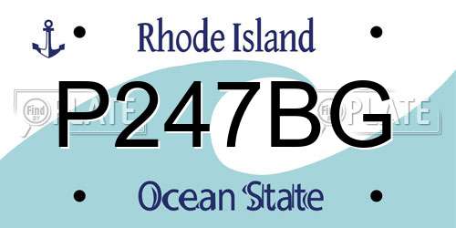 P247BG Rhode Island License Plate