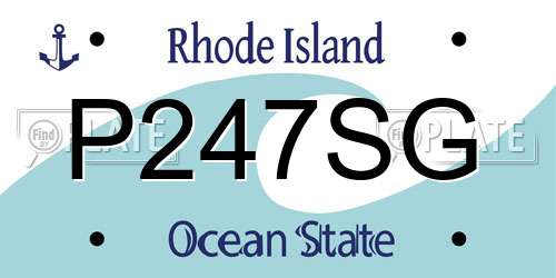 P247SG Rhode Island License Plate