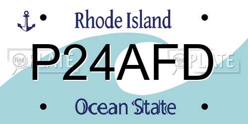 P24AFD Rhode Island License Plate