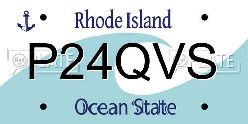 P24QVS Rhode Island License Plate