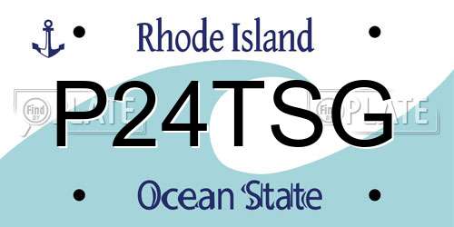 P24TSG Rhode Island License Plate