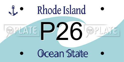 P26 Rhode Island License Plate