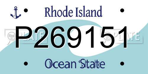 P269151 Rhode Island License Plate