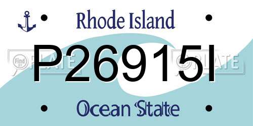 P26915I Rhode Island License Plate