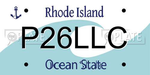 P26LLC Rhode Island License Plate