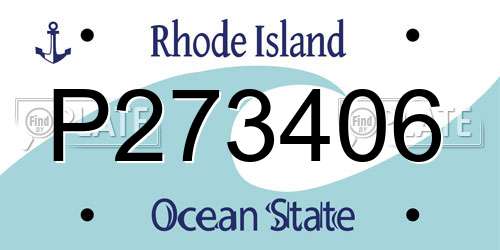 P273406 Rhode Island License Plate