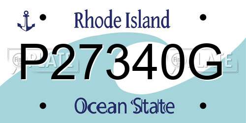P27340G Rhode Island License Plate